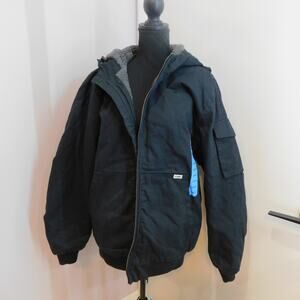 Lee Workwear Bomber Black Jacket with hood Size Large New